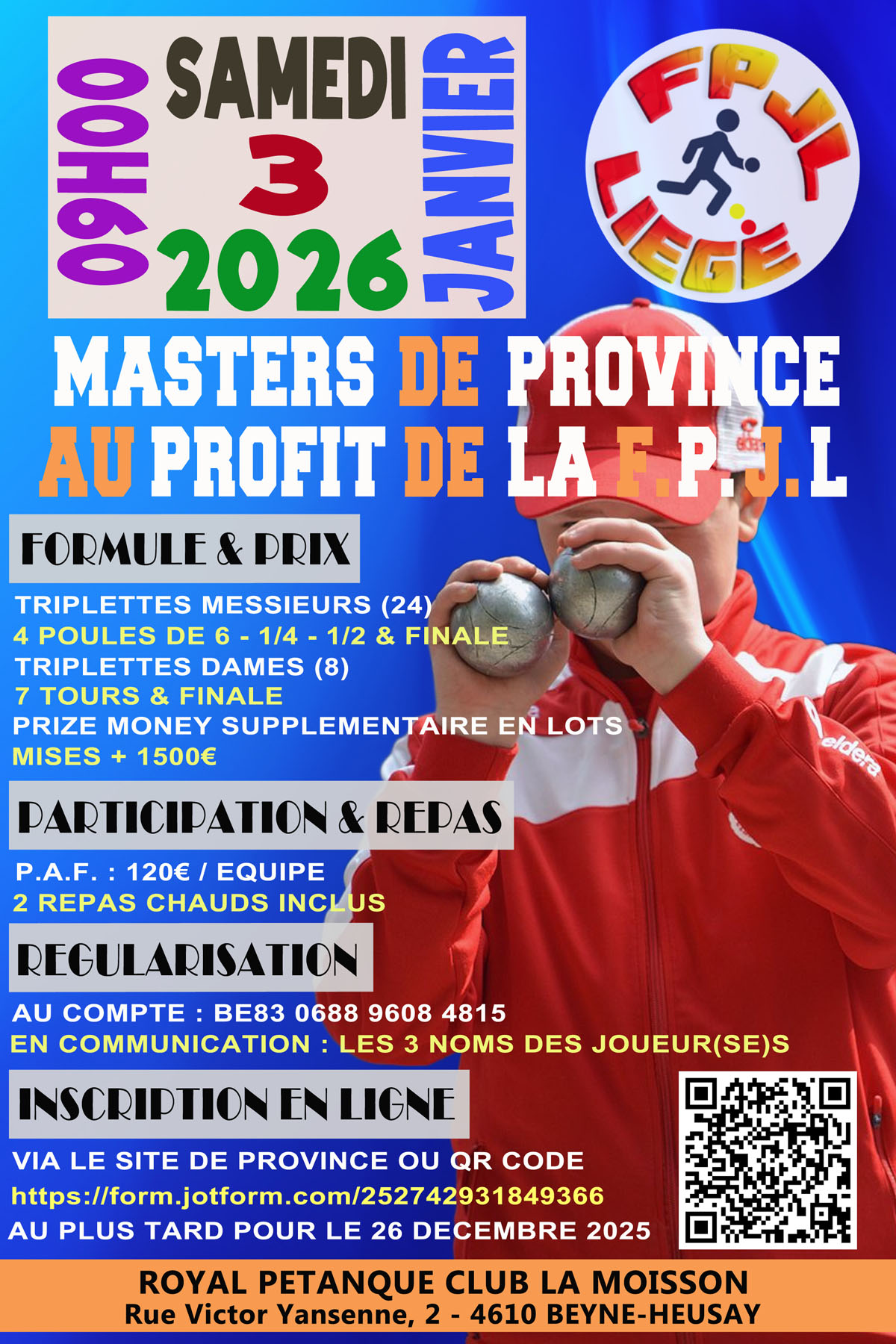 AGRANDIR L'AFFICHE AfficheFPJL    Masters de Province   03  01 2025 2