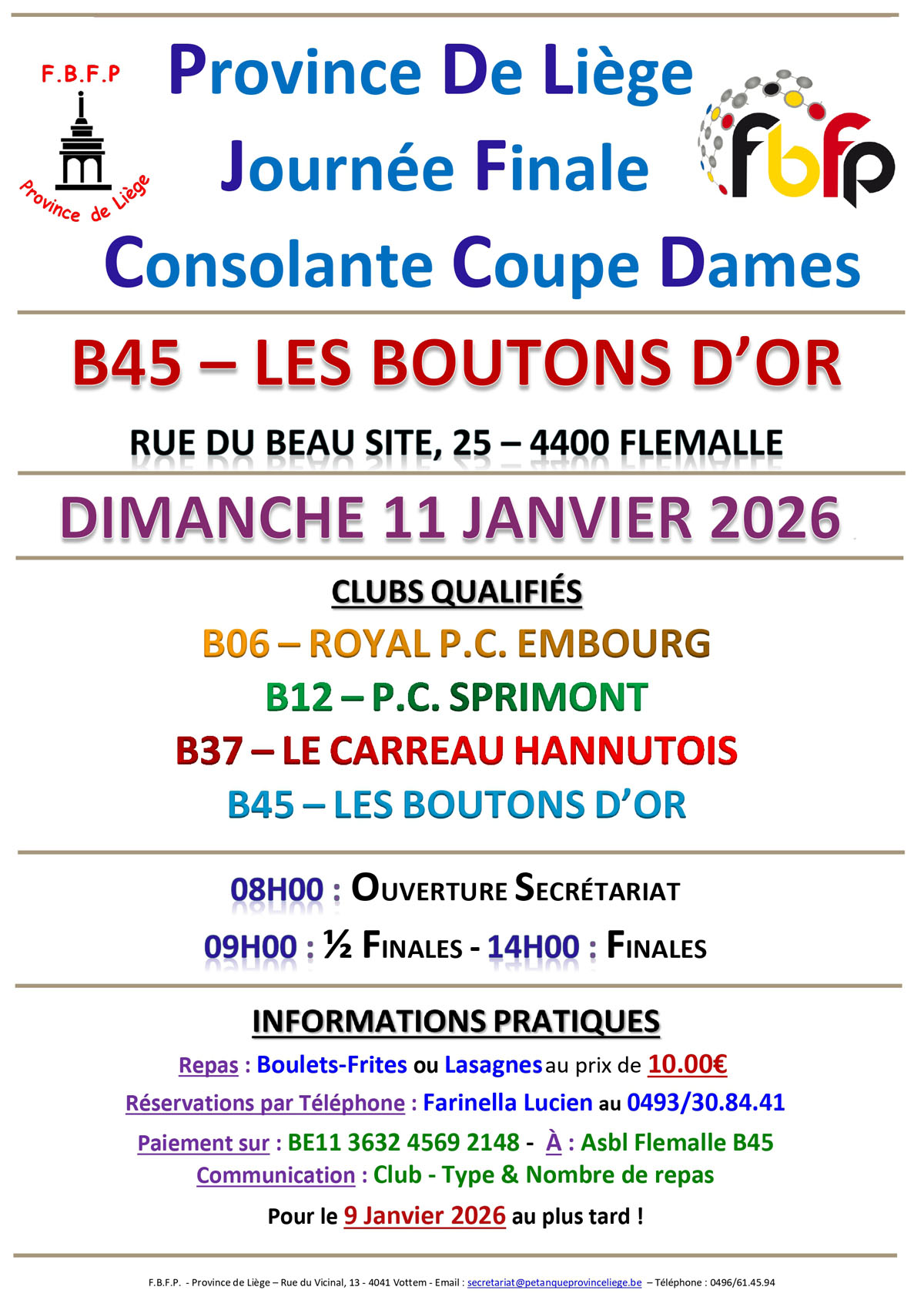 Affiche Consolante Dames B   2025 2026