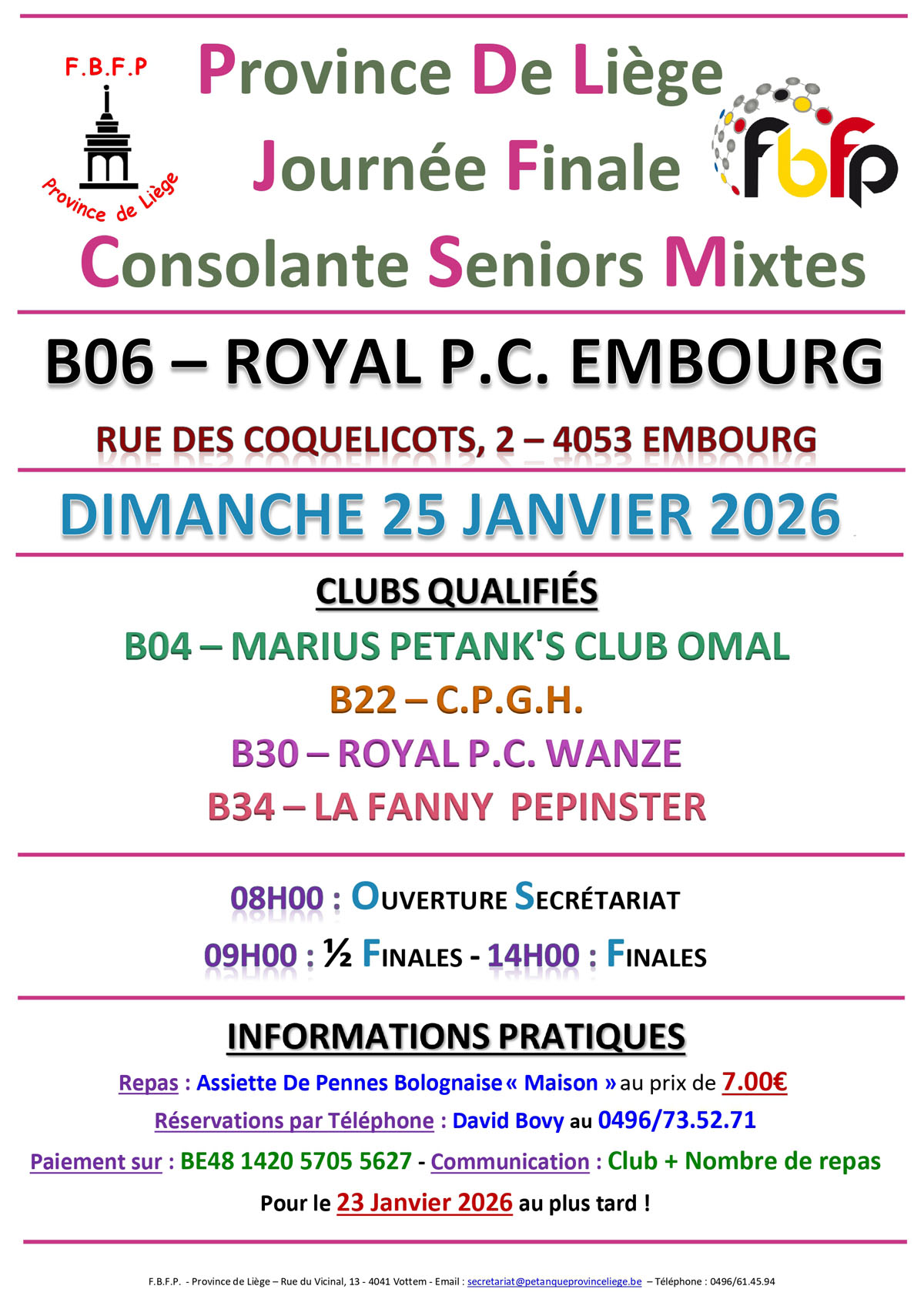 Affiche CONSOLANTE SENIORS MIXTES B 2025 2026