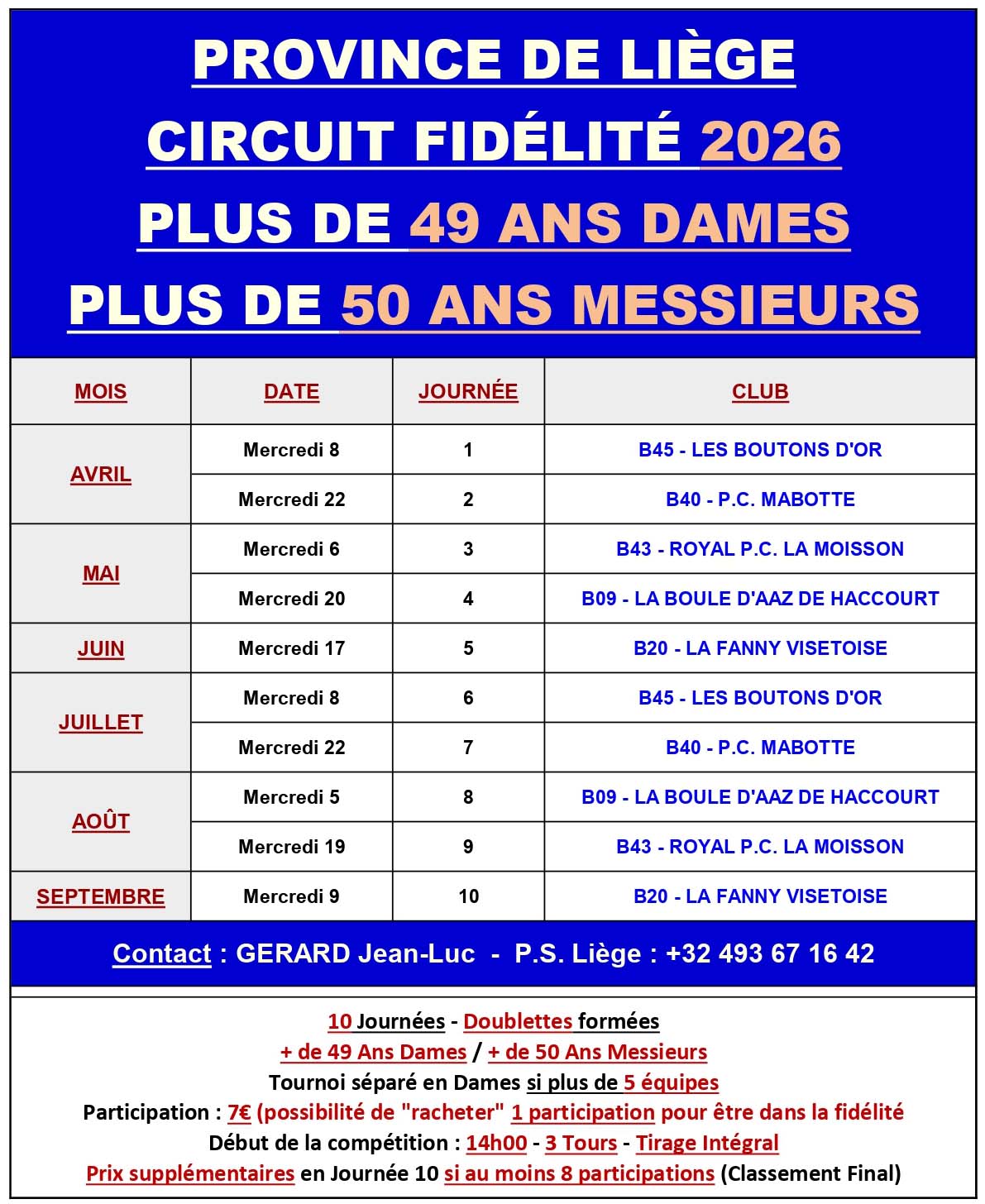 CALENDRIER ETE 2026 circuit 49 50 Ans VERSION 0.1