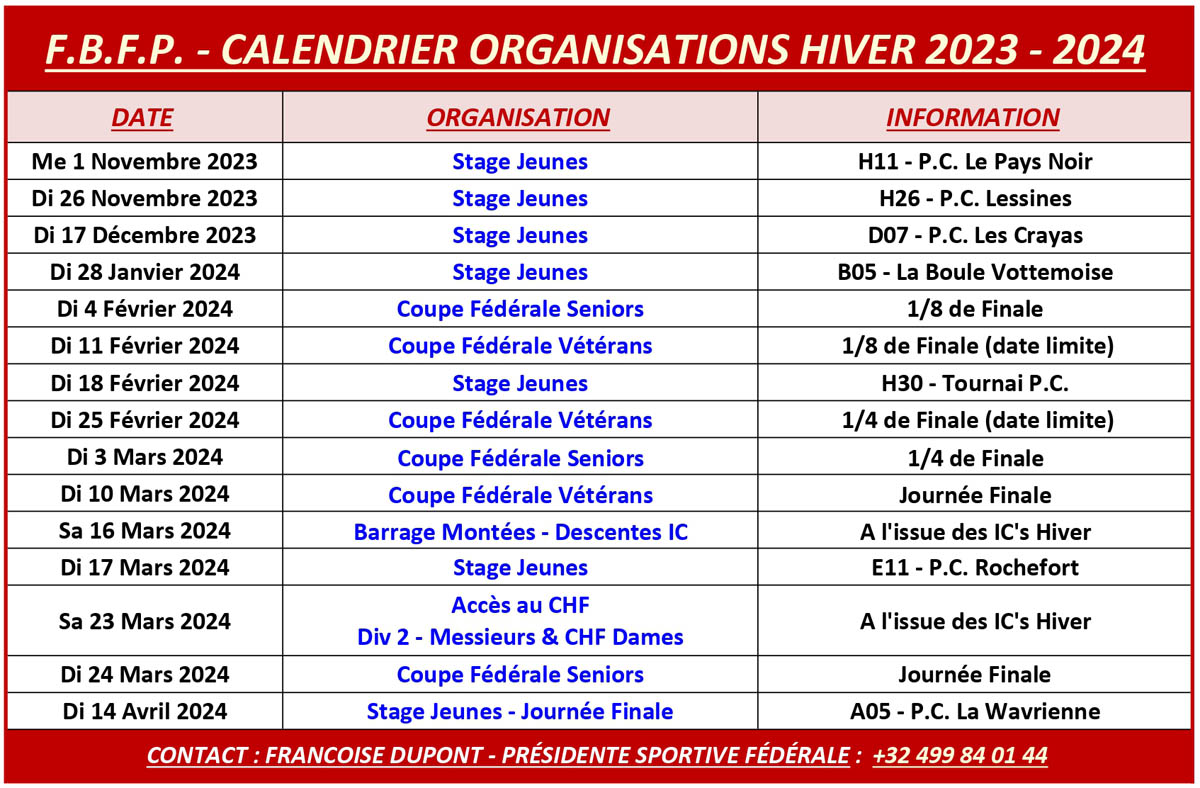 Dates CHPL  2023 2024